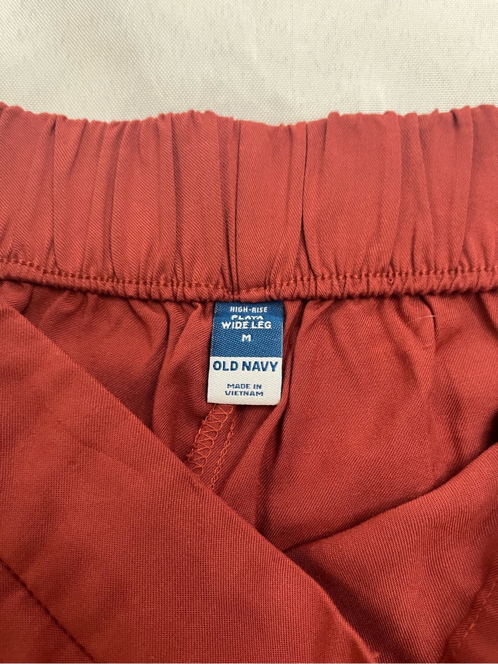 NWT Old Navy Wide-Leg Playa Pants in Cherry Birch (Clay Red) Size Medium - Picture 7 of 11